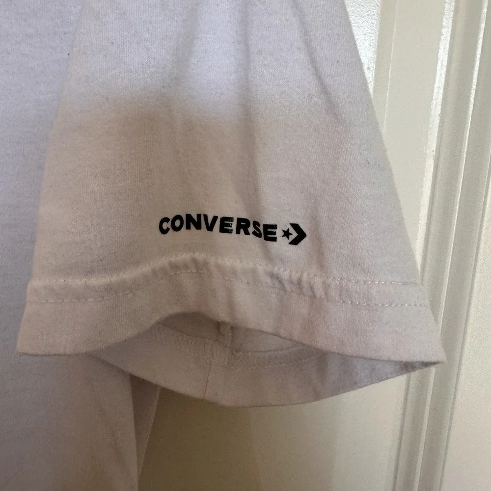 Converse All Star Youth Boys  XL Chuck Taylor T- Shirt  White & Neon Spellout